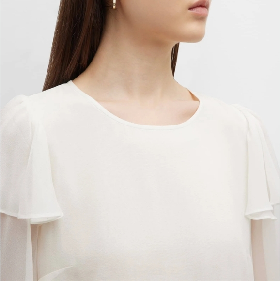 Rebecca Taylor 100%Silk Chiffon Ruffle Detail Blouse - Picture 4 of 4